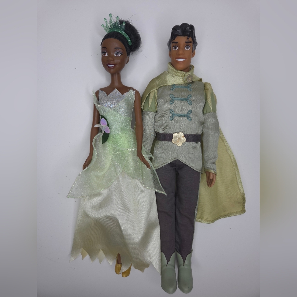 Disney Princess and the Frog Doll Set Prince Naveen Tiana Green Movie